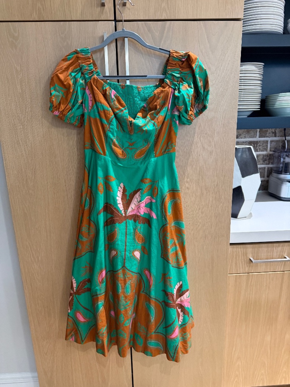 women's puff sleeve midi dress/from Anthropologie size 10 - Picture 1 of 4